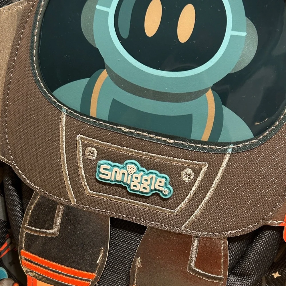Space Adventure Kids Backpack - Black and Orange